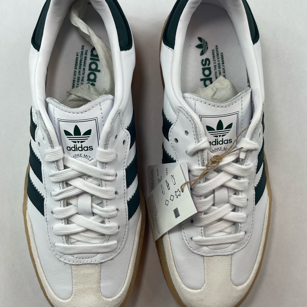 Adidas Sambae Women’s Sz 9 White/Dark Green JQ0983 Brand New Damaged Box - Picture 4 of 10